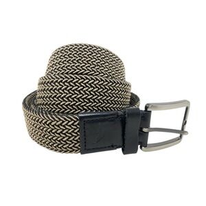Tommy Bahama Mens Beige & Black Woven Webbed & Stretch Belt Size L / XL - Logo